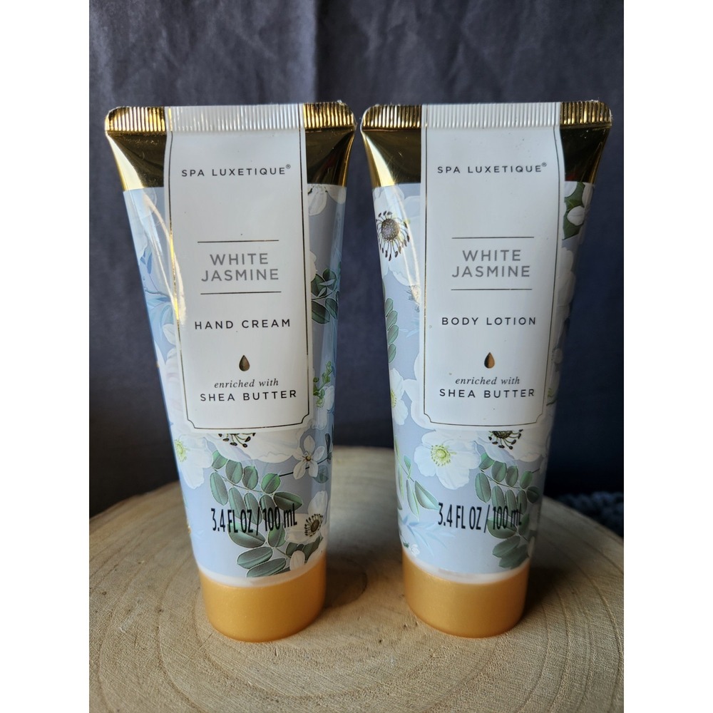 Spa Luxetique WHITE JASMINE Hand Cream (3.4 oz) & Body Lotion‎ (3.4 oz) SEALED